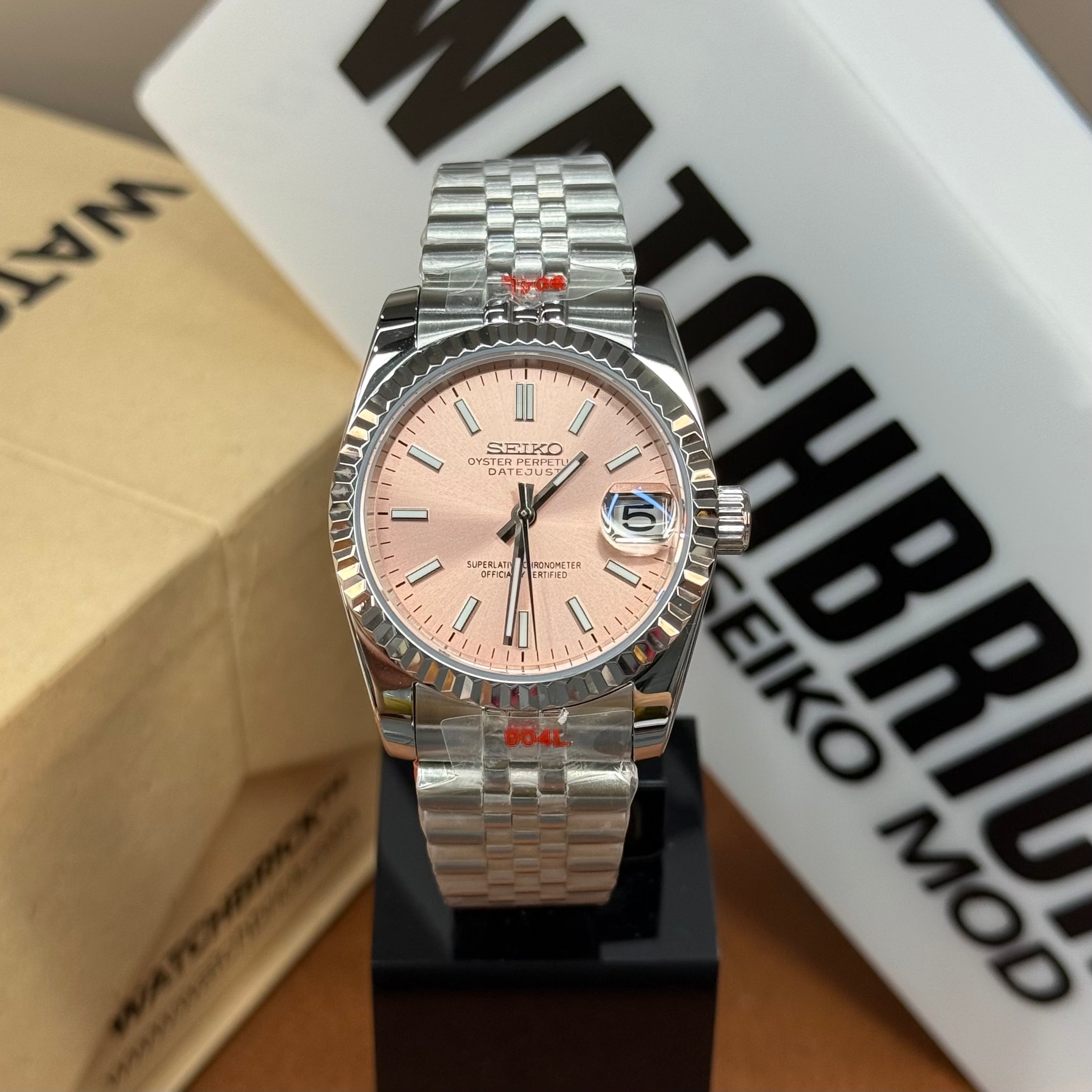 SEIKOJUST | Champagne Pink Cream Dial NH35