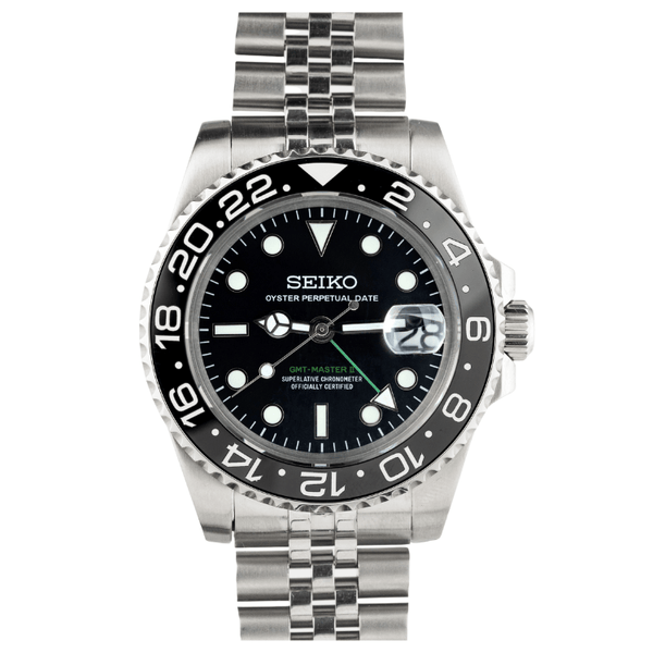 Black GMT NH34 Seiko Mod – Watchbrick | Seiko Mod Australia