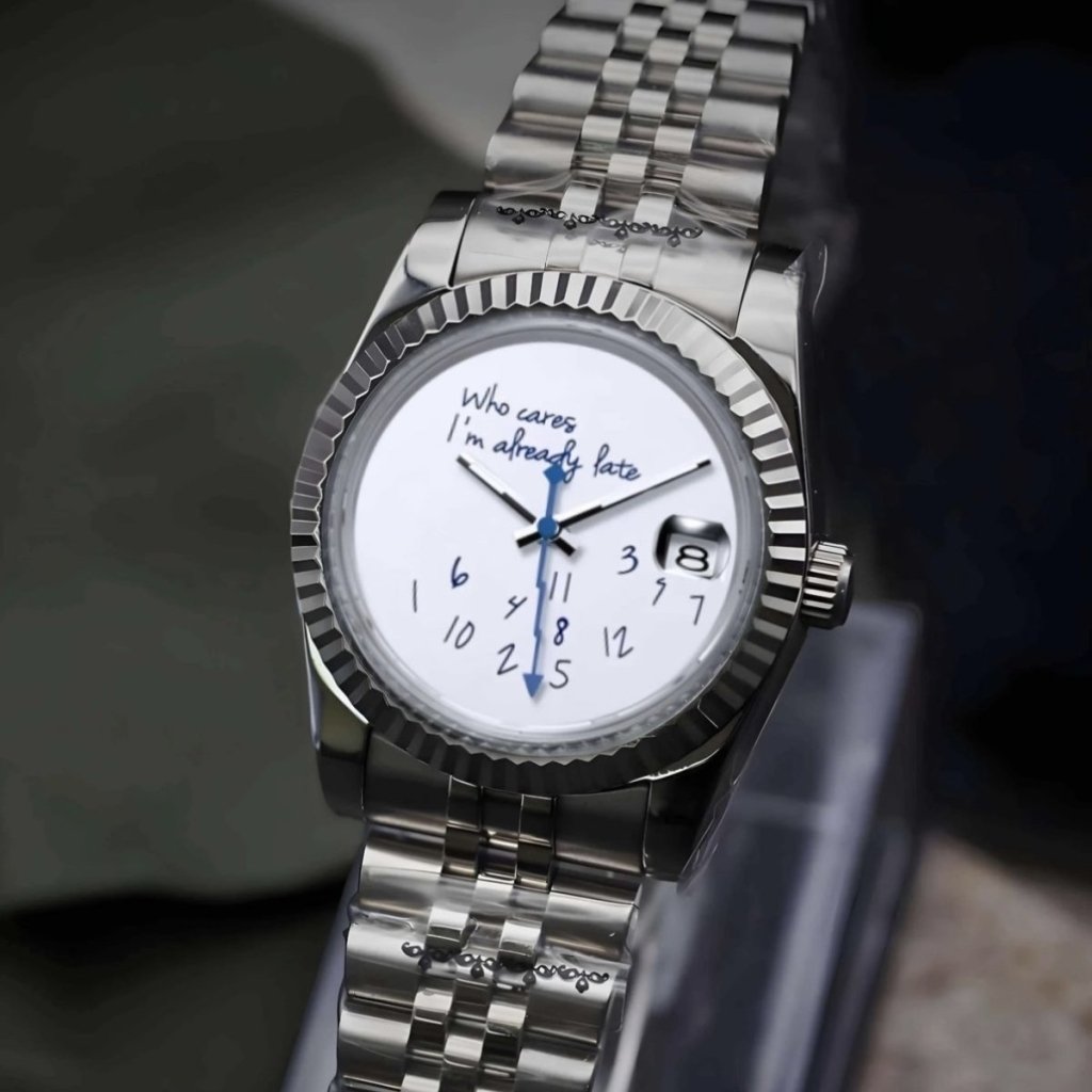 Datejust Mod – NH35 Seiko Automatic (I'm Already Late Edition) - WATCHBRICK