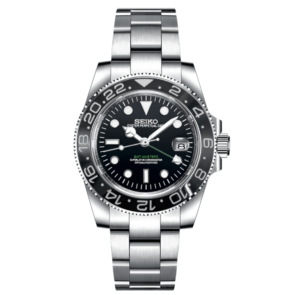 GMTMOD | Black Bezel and Dial NH34 - WATCHBRICK MOD