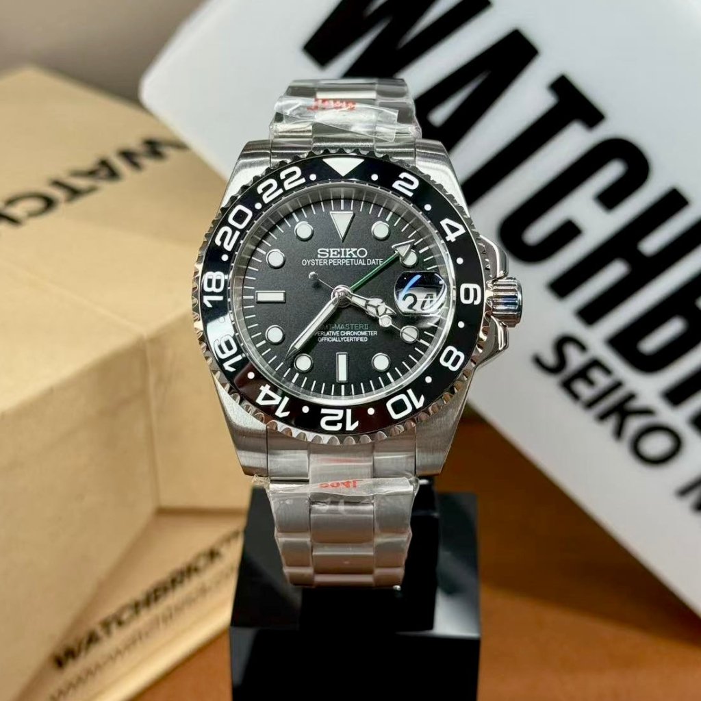 GMTMOD | Black Bezel NH34 GMT - WATCHBRICK