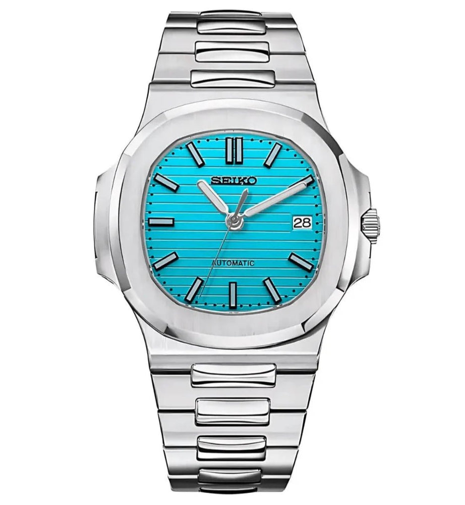 Nautilus Mod – NH35 Seiko Automatic (Tiffany Blue Edition) - WATCHBRICK