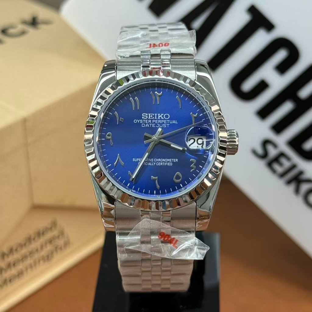SEIKOJUST | Arab Dial Blue (36 / 39mm) - WATCHBRICK