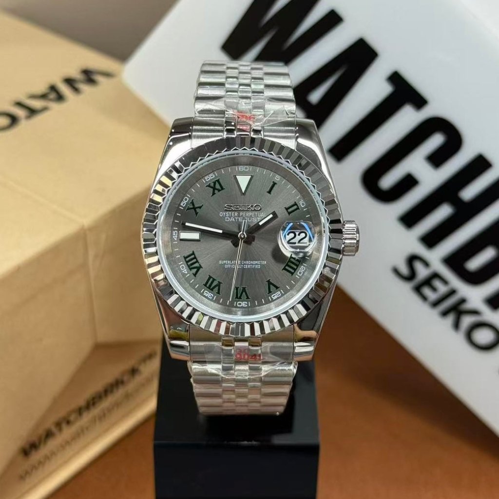 SEIKOJUST | Green Roman NH35 Auto - WATCHBRICK