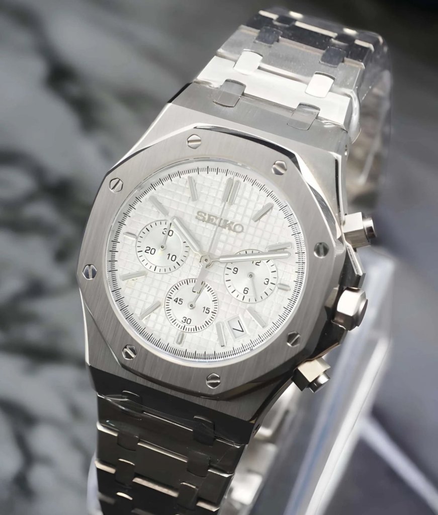 Silver Panda Chronograph – Seiko VK63 Mod - WATCHBRICK