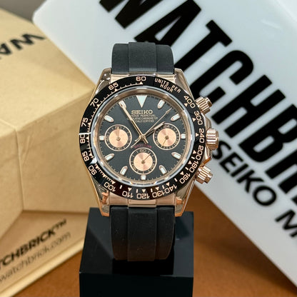 SEIKOTONA | Rose Black Rubber VK63 Chrono