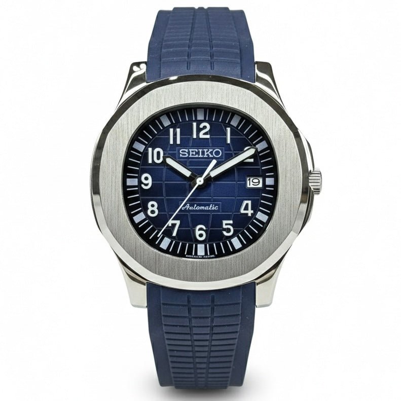 AQUAMOD | Navy Grid Blue NH35 - WATCHBRICK MOD
