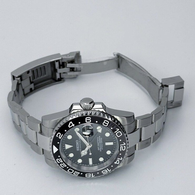 Black GMT NH34 Seiko Mod – Watchbrick | Seiko Mod Australia