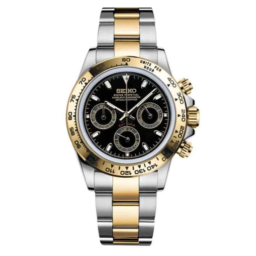 Black Panda – Two - Tone VK63 Daytona Seiko Mod - WATCHBRICK
