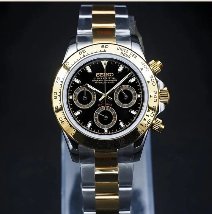 Black Panda – Two - Tone VK63 Daytona Seiko Mod - WATCHBRICK