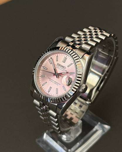 Champagne Date – NH35 Seiko Mod with Cream Sunburst Dial - WATCHBRICK