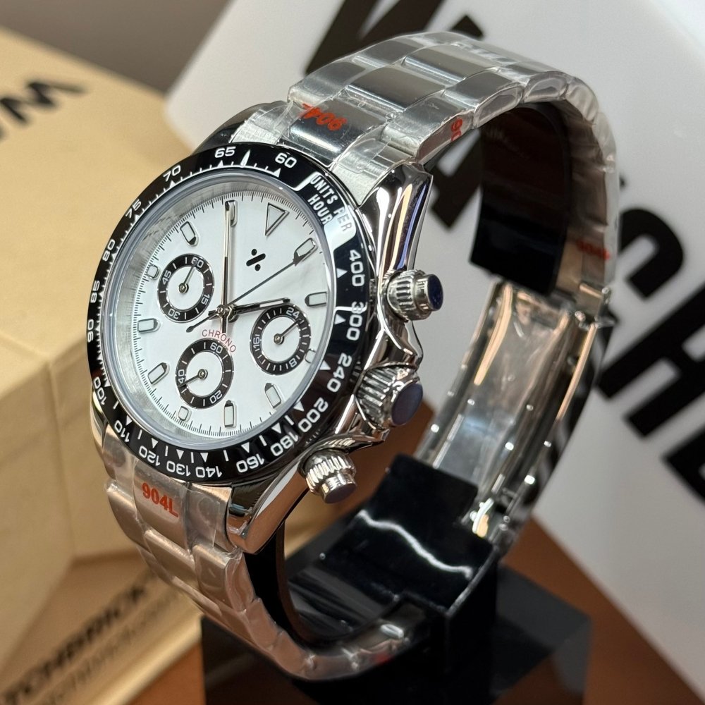 CHRONOMOD | Steel White Chronograph VK63 - WATCH MODS