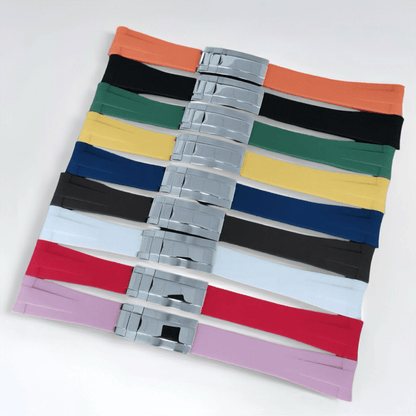 Curved - End Rubber Strap | 20mm Silver Clasp - WATCHBRICK
