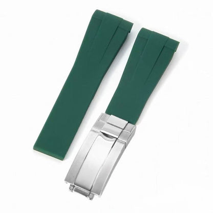 Curved - End Rubber Strap | 20mm Silver Clasp - WATCHBRICK