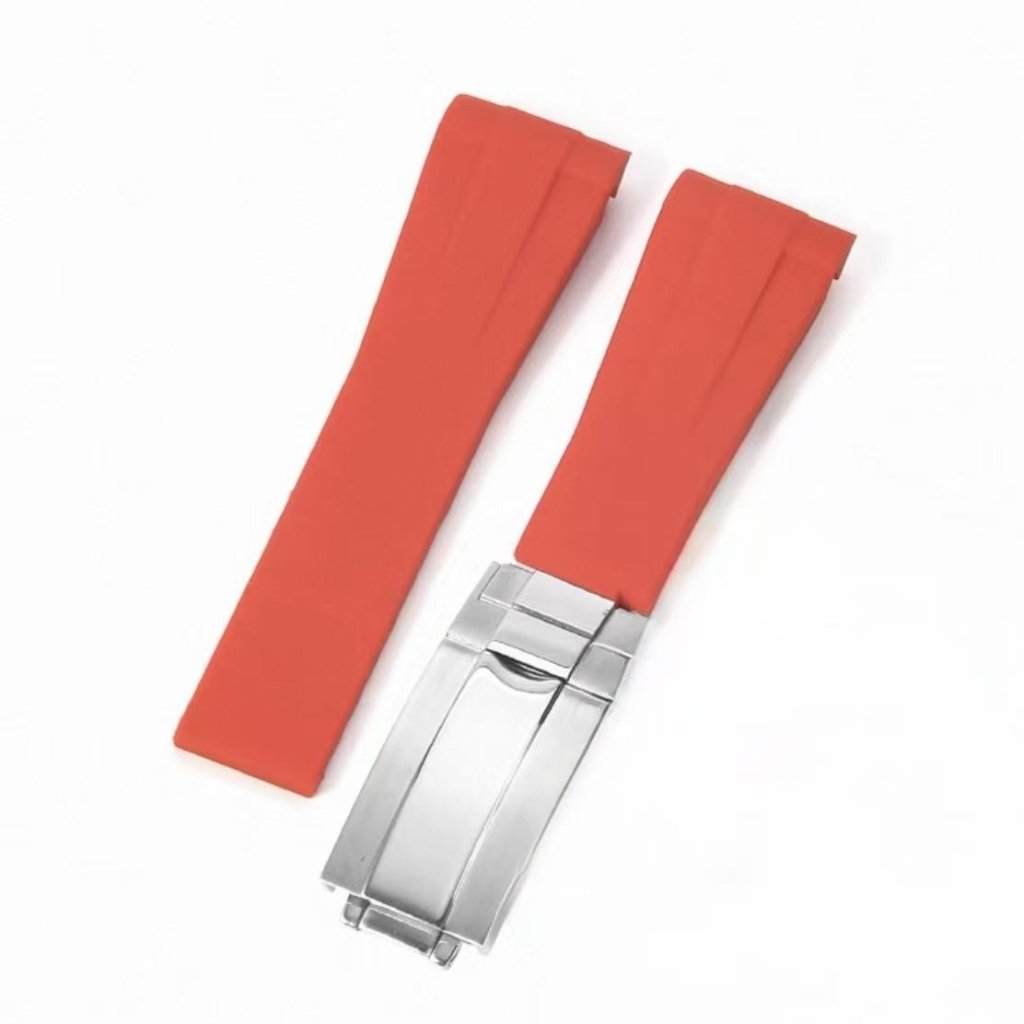 Curved - End Rubber Strap | 20mm Silver Clasp - WATCHBRICK