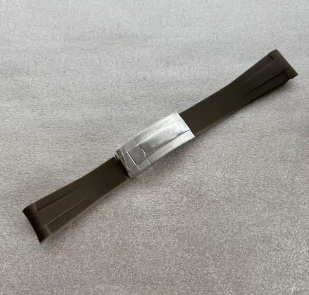 Curved - End Rubber Strap | 20mm Silver Clasp - WATCHBRICK