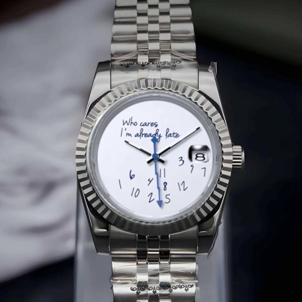 Datejust Mod – NH35 Seiko Automatic (I'm Already Late Edition) - WATCHBRICK