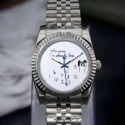 Datejust Mod – NH35 Seiko Automatic (I'm Already Late Edition) - WATCHBRICK