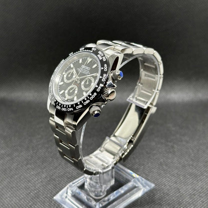 Daytona Mod – VK63 Seiko Chronograph (Black Panda) - WATCHBRICK