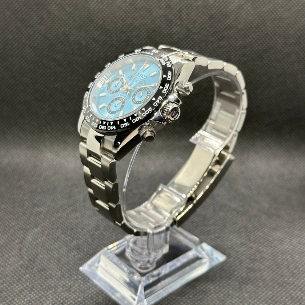Daytona Mod – VK63 Seiko Chronograph (Ice Blue Panda) - WATCHBRICK