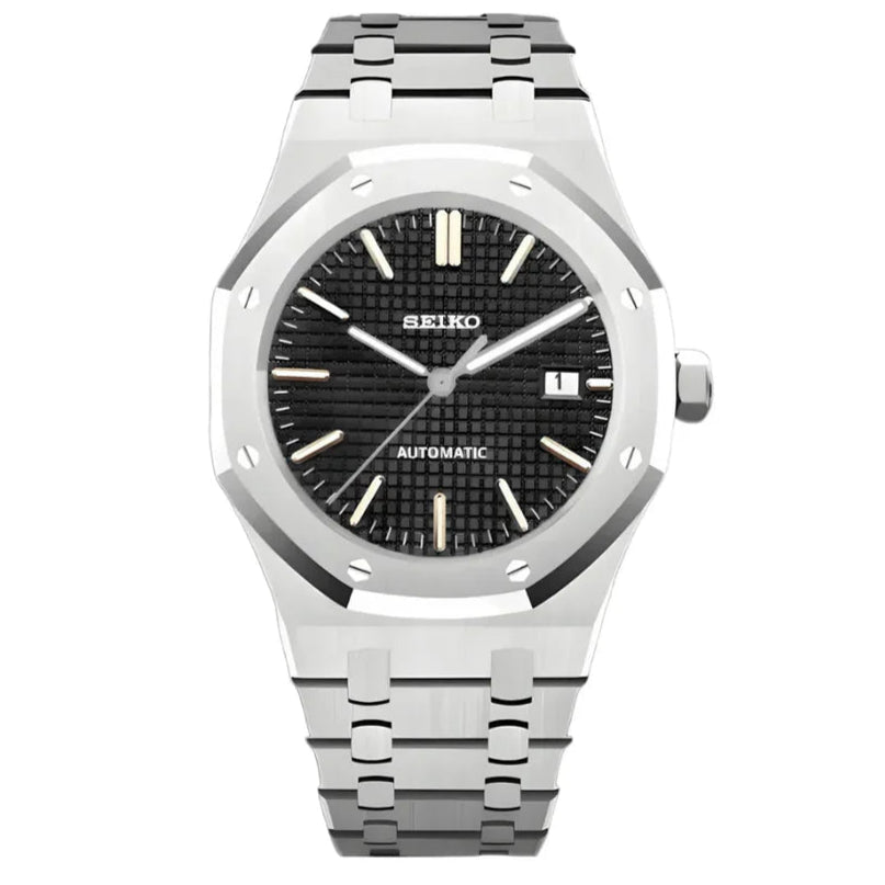 Monochrome Oak – NH35 Royal Oak Seiko Mod - WATCHBRICK