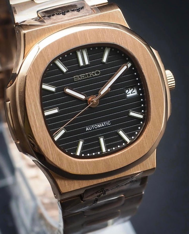 NAUTIKO | Black Dial Rose Gold - WATCHBRICK