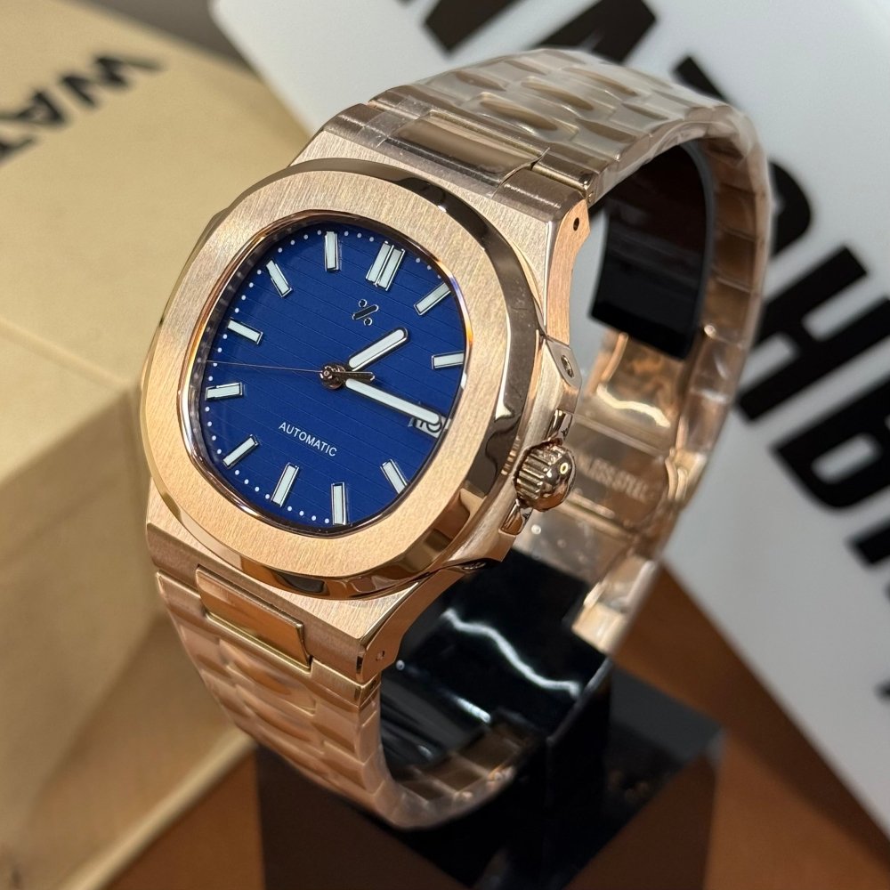 NAUTIKO | Rose Gold Blue NH35 - WATCH MODS