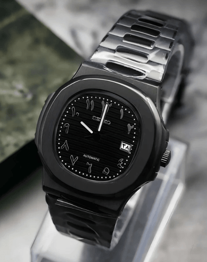 Nautilus Mod – NH35 Seiko Automatic (Abstract Marker Edition) - WATCHBRICK