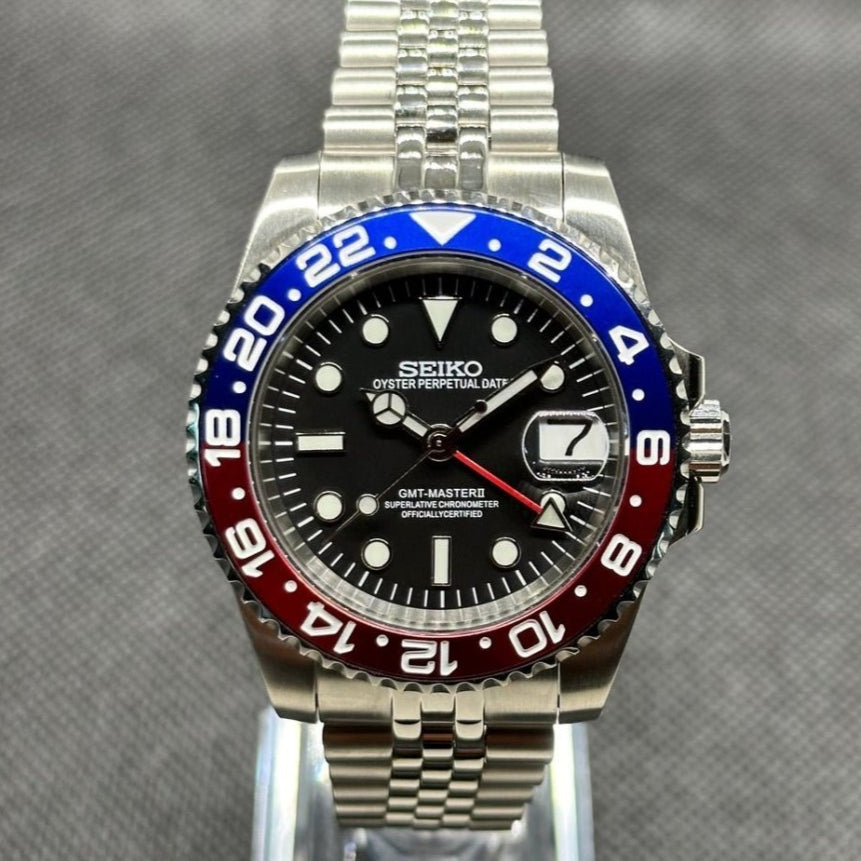 Pepsi GMT – Seiko NH34 Dual - Time Mod - WATCHBRICK