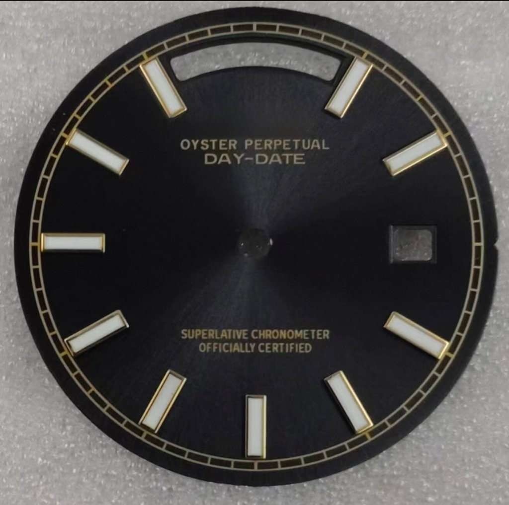 Seiko DayDate Mod | Yellow Gold Case Black Dial Miyota 8285 - WATCHBRICK