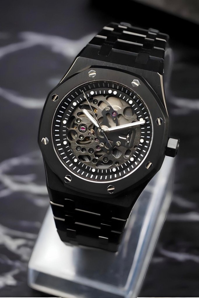 SEIKOAK | Full Black Skeleton Dial – NH72 Automatic - WATCHBRICK