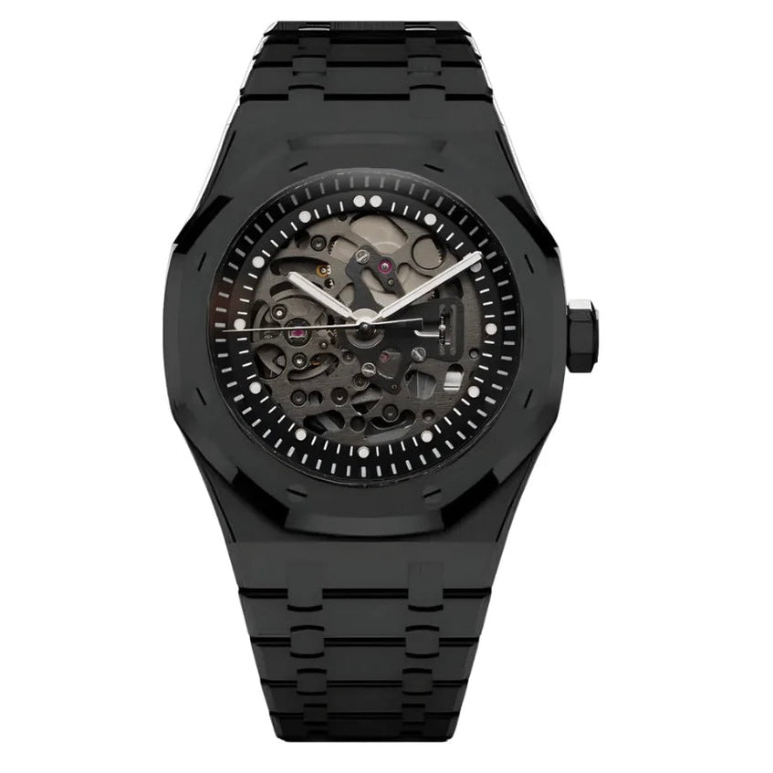 SEIKOAK | Full Black Skeleton Dial – NH72 Automatic - WATCHBRICK