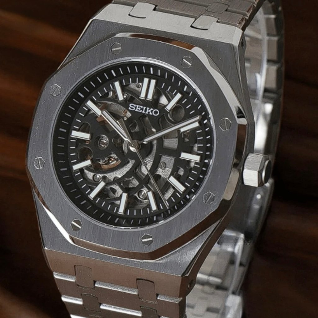 SEIKOAK | Silver Skeleton Dial – NH72 Automatic - WATCHBRICK