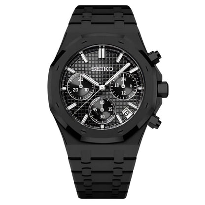 SEIKOAK | Stealth Chronograph All - Black VK63 - WATCHBRICK