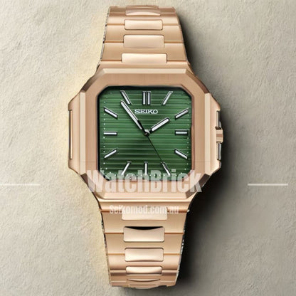 SEIKOCUB | Rose Gold "Green Brick" - WATCHBRICK