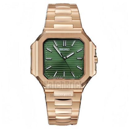 SEIKOCUB | Rose Gold "Green Brick" - WATCHBRICK