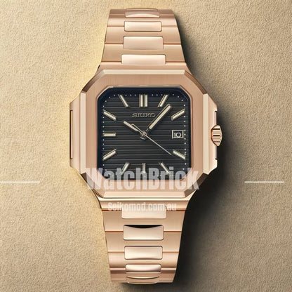 SEIKOCUB | Rose Gold "Midnight Brick" - WATCHBRICK
