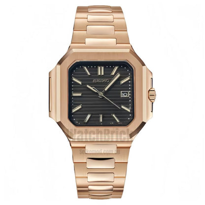 SEIKOCUB | Rose Gold "Midnight Brick" - WATCHBRICK