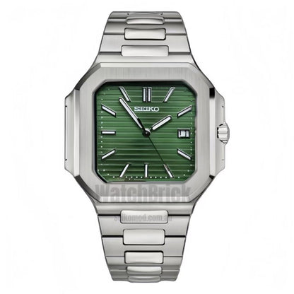 SEIKOCUB | Silver "Green Steel" - WATCHBRICK