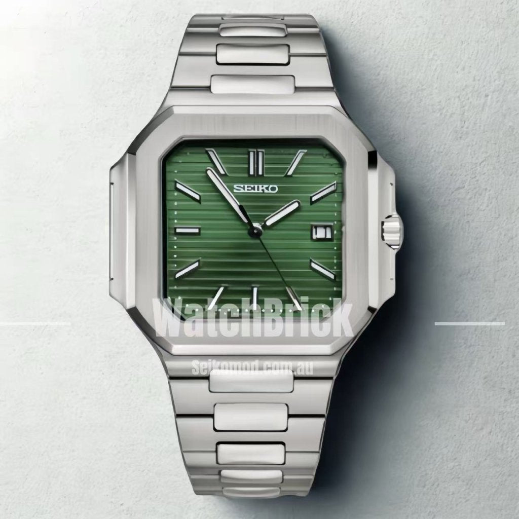 SEIKOCUB | Silver "Green Steel" - WATCHBRICK