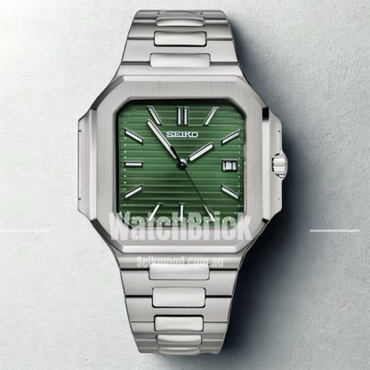 SEIKOCUB | Silver "Green Steel" - WATCHBRICK