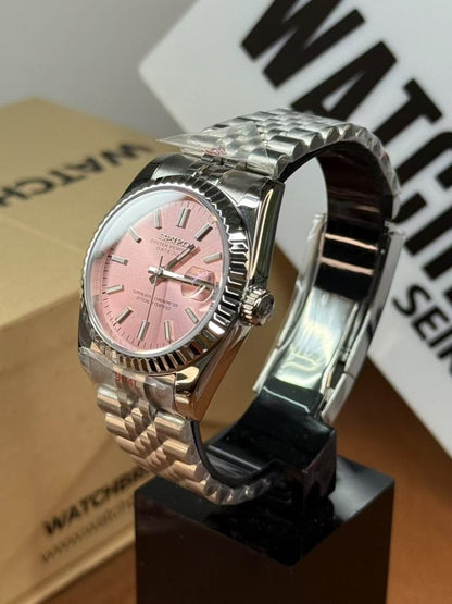 SEIKOJUST | Champagne Pink Cream Dial NH35 - WATCHBRICK