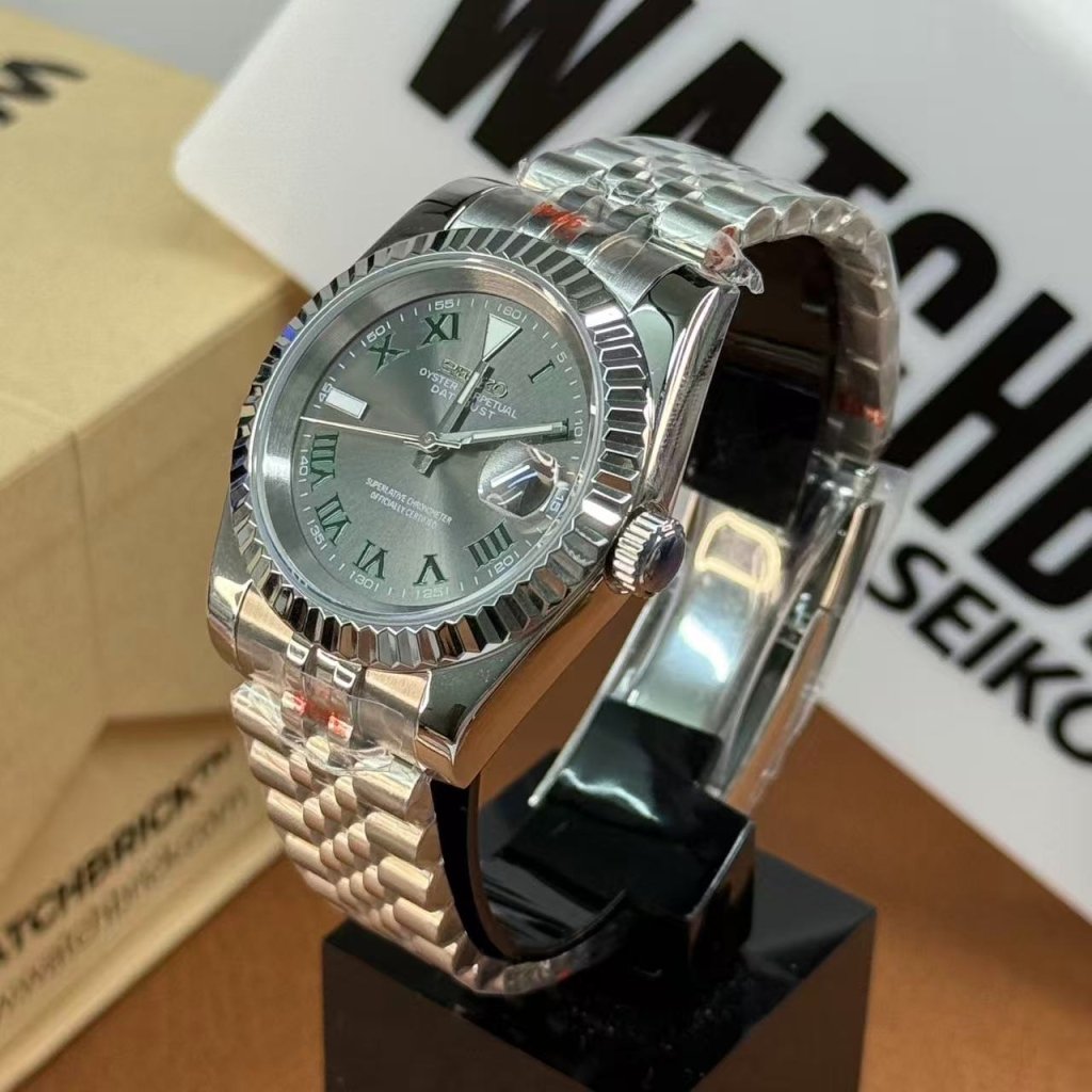 SEIKOJUST | Green Roman NH35 Auto - WATCHBRICK