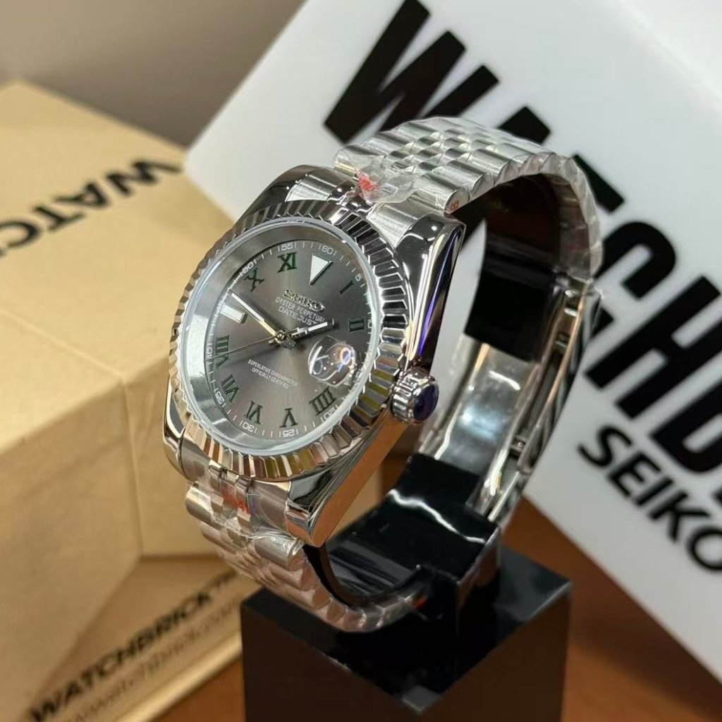 SEIKOJUST | Green Roman NH35 Auto - WATCHBRICK