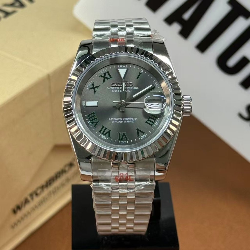 SEIKOJUST | Green Roman NH35 Auto - WATCHBRICK
