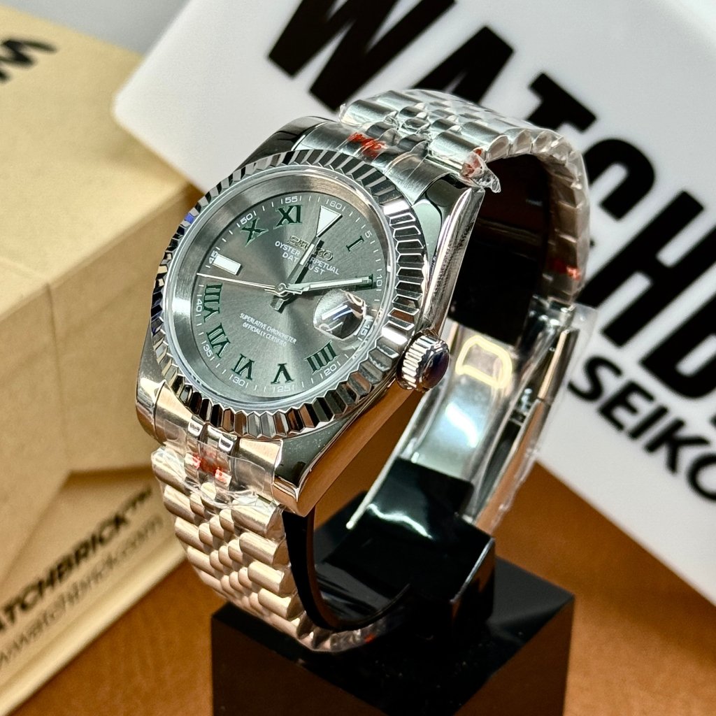 SEIKOJUST | Green Roman NH35 Auto - WATCHBRICK