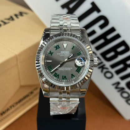 SEIKOJUST | Green Roman NH35 Auto - WATCHBRICK