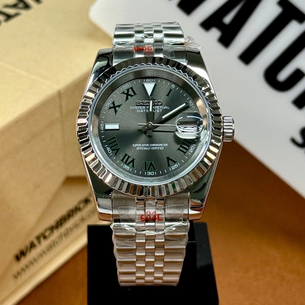 SEIKOJUST | Green Roman NH35 Auto - WATCHBRICK