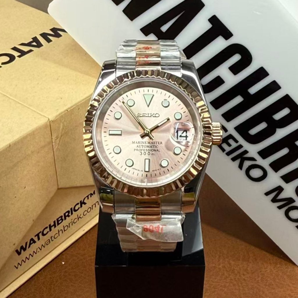 SEIKOJUST | Peach Two - Tone NH35 - WATCHBRICK