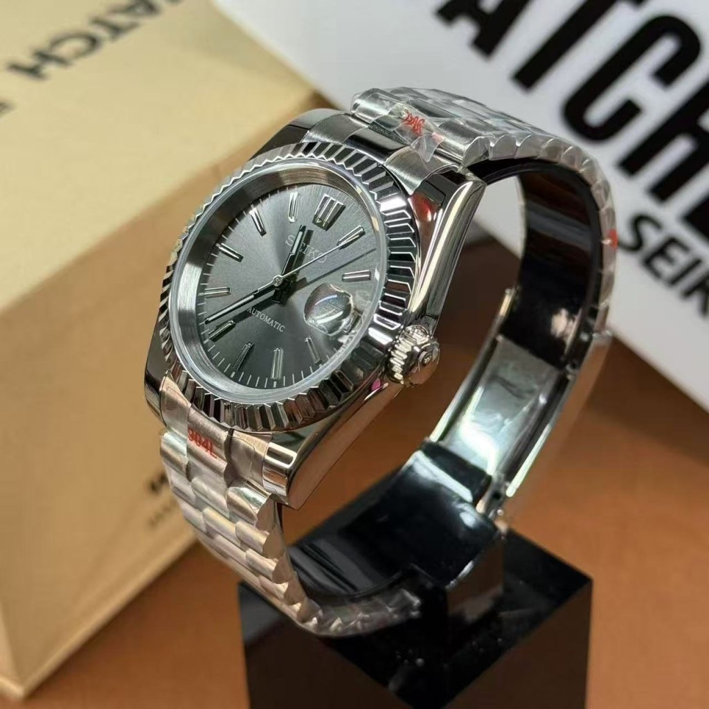 SEIKOJUST | Slate Sunburst NH35 Date - WATCHBRICK